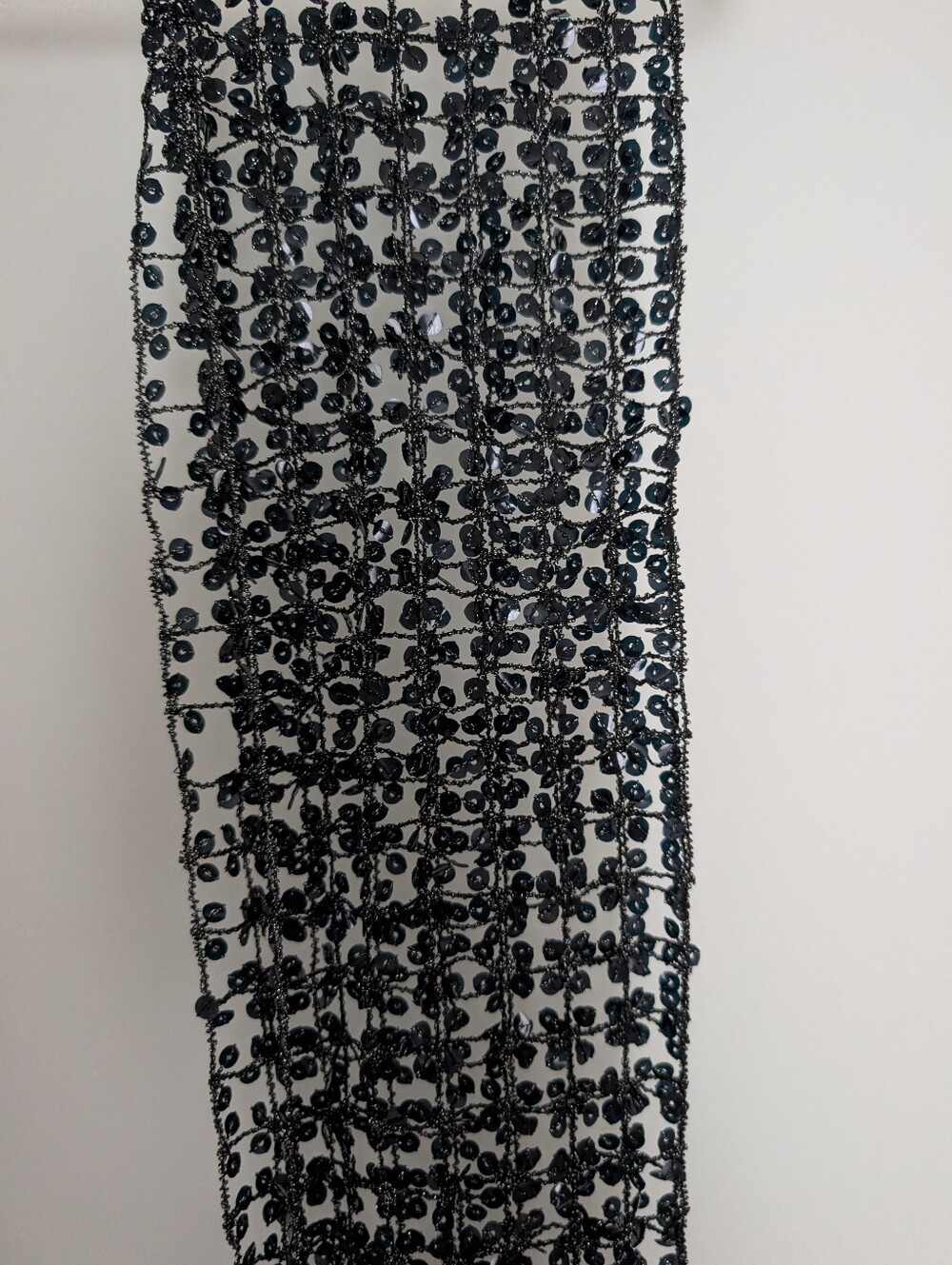 Black And Burgundy Overlay Scarf Elegant Sheer Detail